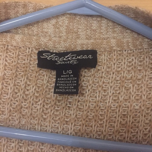 Oatmeal beige knit long cardigan - Picture 4 of 7